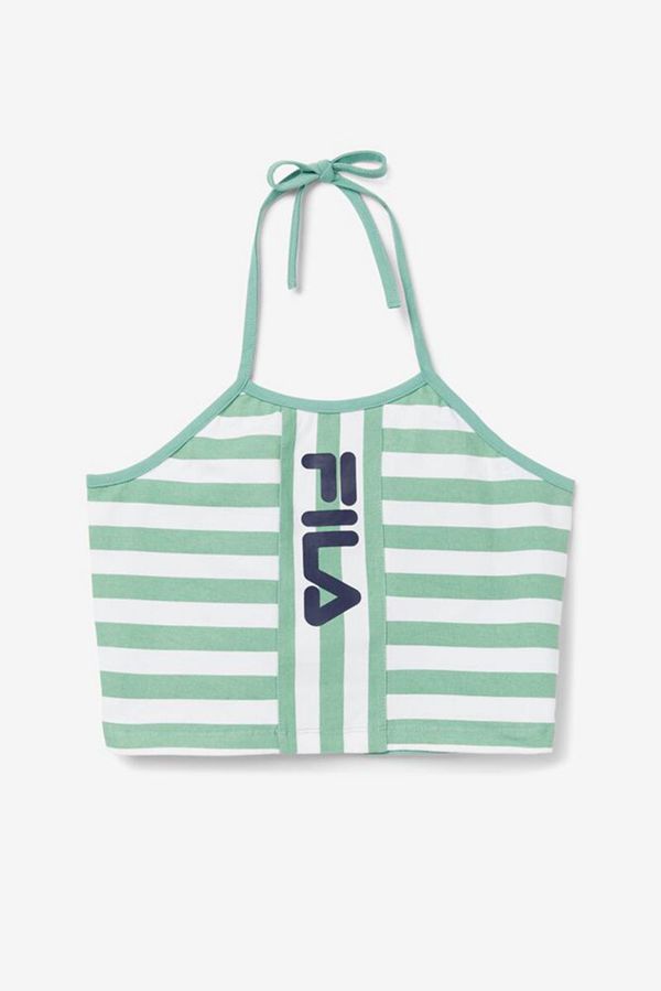 Tops De Alças Fila Mulher Verdes/Branco/Azul Marinho - Fila Brinley Halter Outlet Portugal,XWMC-1074